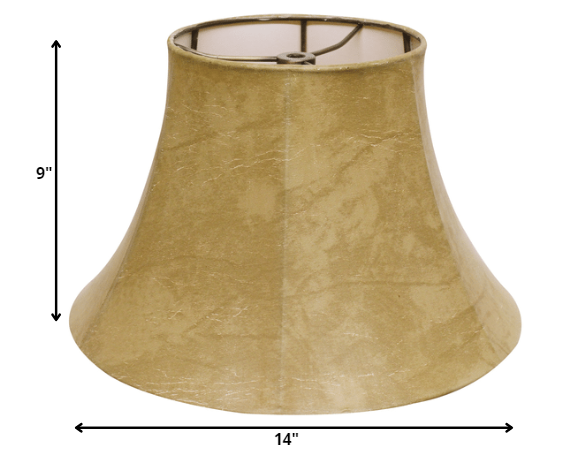 Homeroots 14" Faux Snakeskin Slanted Softback Parchment Lampshade  Parchment 469820