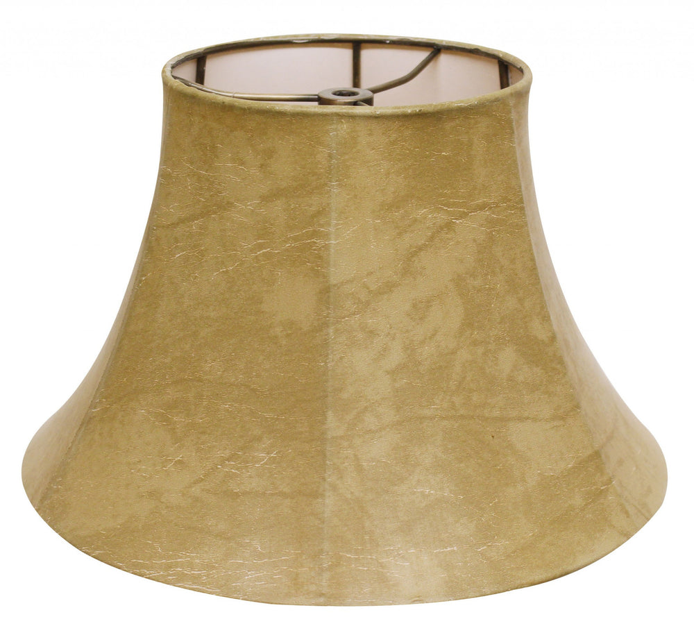 Homeroots 16" Faux Snakeskin Slanted Softback Parchment Lampshade  Parchment 469822
