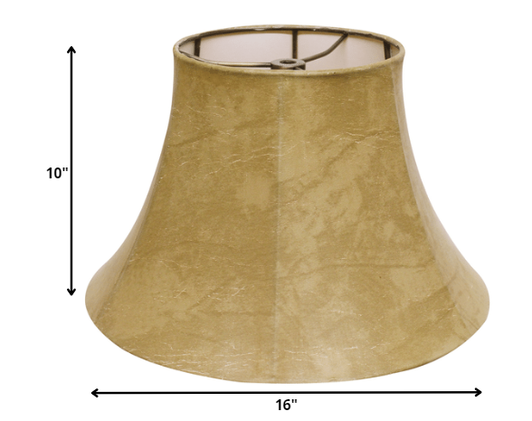 Homeroots 16" Faux Snakeskin Slanted Softback Parchment Lampshade  Parchment 469822