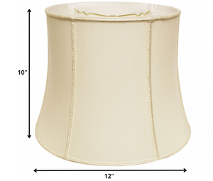 Homeroots 12" Ivory Slanted Girdle Shantung Lampshade  Shantung Silk 469828