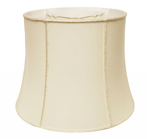 Homeroots 14" Ivory Slanted Girdle Shantung Lampshade  Shantung Silk 469829