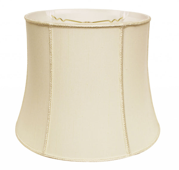 Homeroots 16" Ivory Slanted Girdle Shantung Lampshade  Shantung Silk 469830
