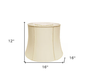 Homeroots 16" Ivory Slanted Girdle Shantung Lampshade  Shantung Silk 469830