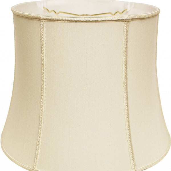 Homeroots 16" Ivory Slanted Girdle Shantung Lampshade  Shantung Silk 469830