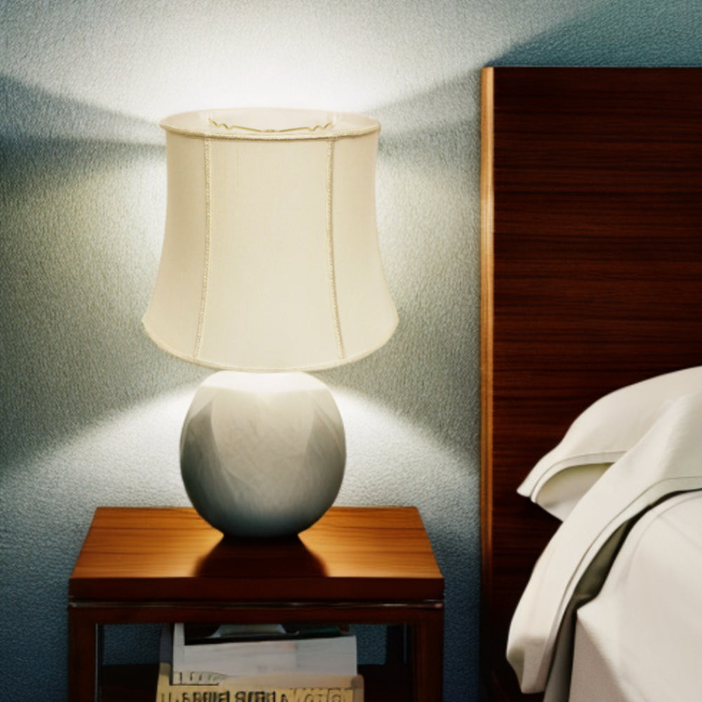 Homeroots 16" Ivory Slanted Girdle Shantung Lampshade  Shantung Silk 469830