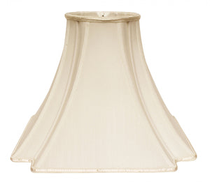 Homeroots 14" Ivory Slanted Notch Square Shantung Lampshade  Shantung Silk 469832
