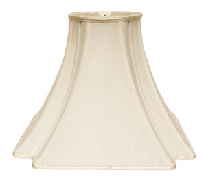 Homeroots 14" Ivory Slanted Notch Square Shantung Lampshade  Shantung Silk 469832