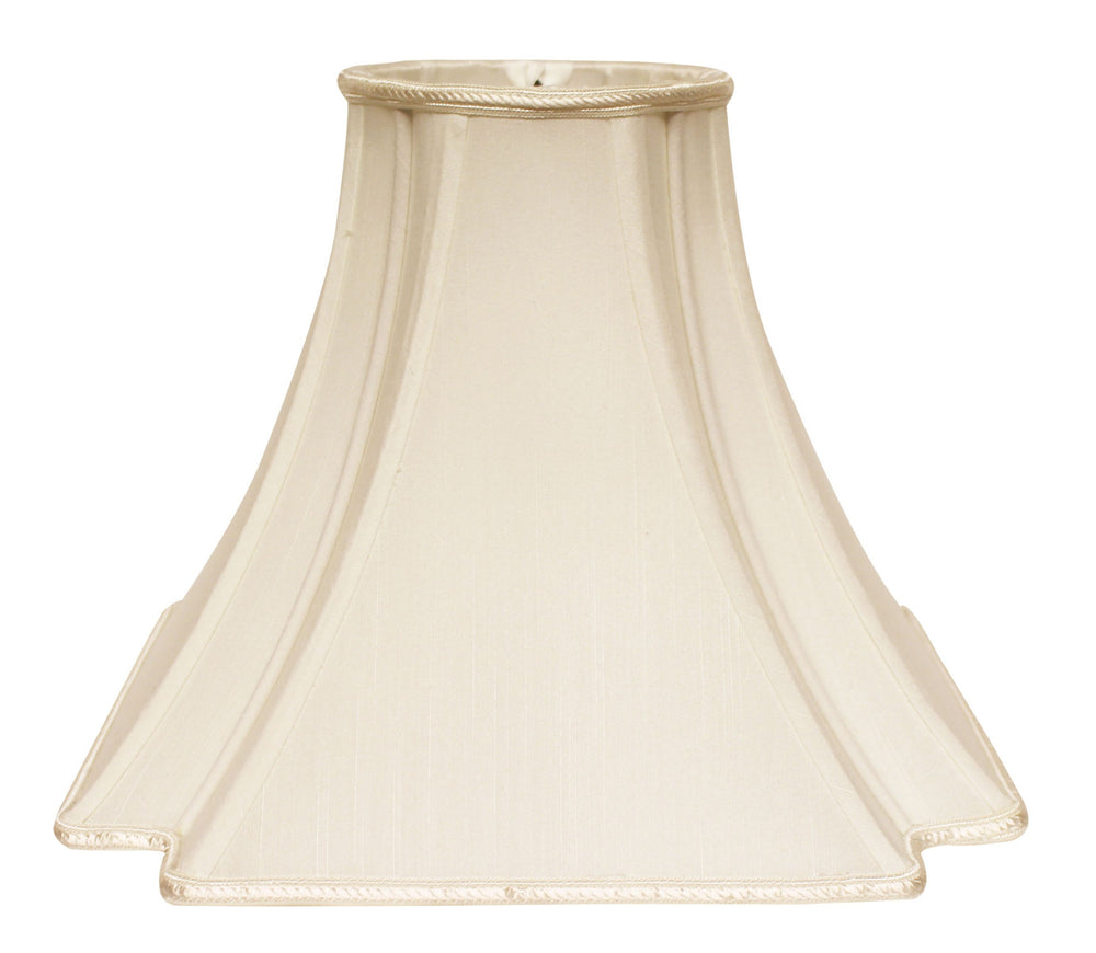 Homeroots 16" Ivory Slanted Notch Square Shantung Lampshade  Shantung Silk 469833
