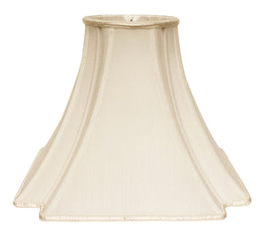 Homeroots 16" Ivory Slanted Notch Square Shantung Lampshade  Shantung Silk 469833