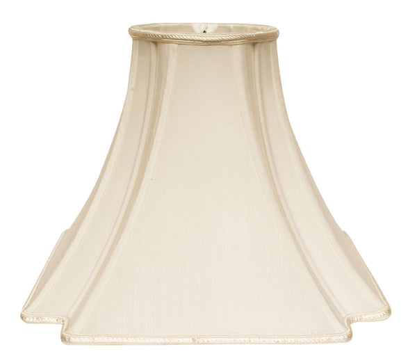 Homeroots 16" Ivory Slanted Notch Square Shantung Lampshade  Shantung Silk 469833
