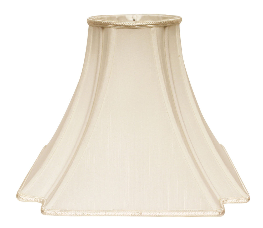 Homeroots 16" Ivory Slanted Notch Square Shantung Lampshade  Shantung Silk 469833
