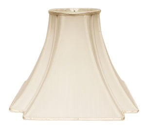 Homeroots 16" Ivory Slanted Notch Square Shantung Lampshade  Shantung Silk 469833