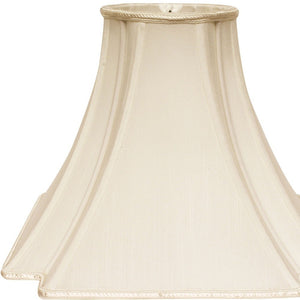 Homeroots 16" Ivory Slanted Notch Square Shantung Lampshade  Shantung Silk 469833