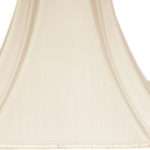 Homeroots 16" Ivory Slanted Notch Square Shantung Lampshade  Shantung Silk 469833