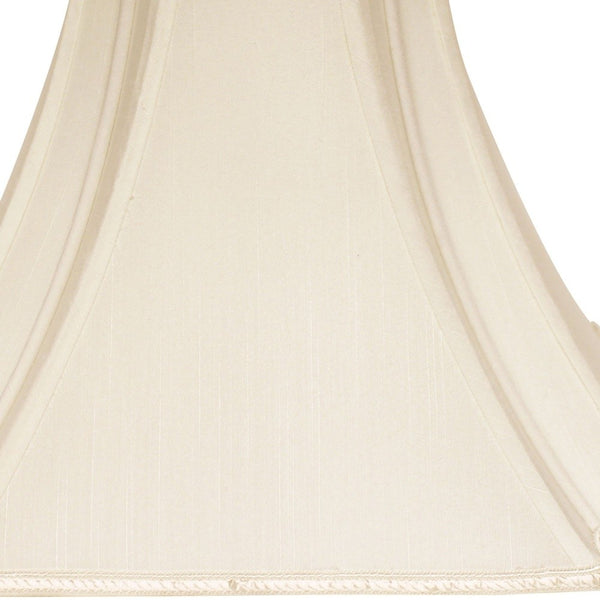 Homeroots 16" Ivory Slanted Notch Square Shantung Lampshade  Shantung Silk 469833