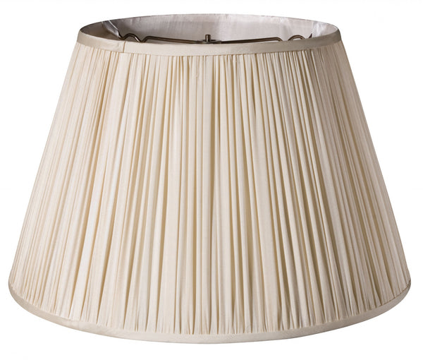 Homeroots 14" Pale Grey Slanted Pleated Tafetta Lampshade  Taffeta 469837