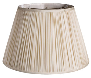 Homeroots 14" Pale Grey Slanted Pleated Tafetta Lampshade  Taffeta 469837