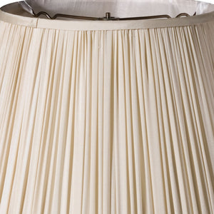 Homeroots 14" Pale Grey Slanted Pleated Tafetta Lampshade  Taffeta 469837