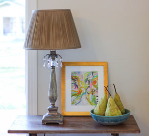 Homeroots 14" Ash Slanted Pleated Tafetta Lampshade  Taffeta 469838