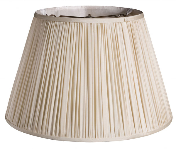 Homeroots 16" Pale Grey Slanted Pleated Tafetta Lampshade  Taffeta 469839