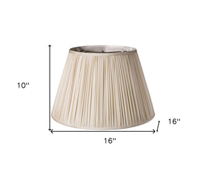 Homeroots 16" Pale Grey Slanted Pleated Tafetta Lampshade  Taffeta 469839