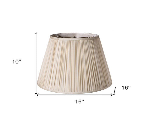 Homeroots 16" Pale Grey Slanted Pleated Tafetta Lampshade  Taffeta 469839