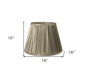 Homeroots 16" Ash Slanted Pleated Tafetta Lampshade  Taffeta 469840