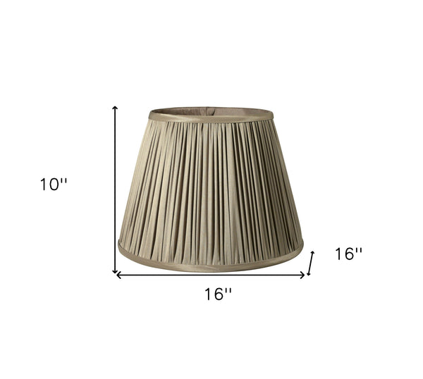Homeroots 16" Ash Slanted Pleated Tafetta Lampshade  Taffeta 469840