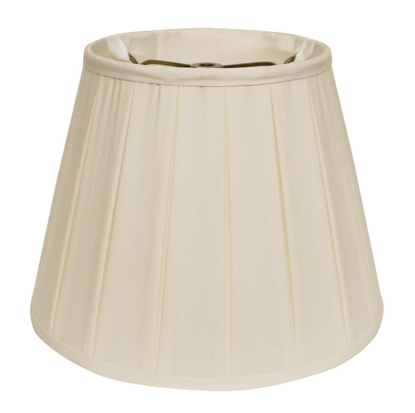 Homeroots 14" Ivory Slanted Crimped Box Shantung Lampshade  Shantung Silk 469847