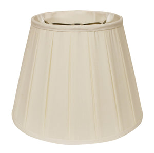 Homeroots 14" Ivory Slanted Crimped Box Shantung Lampshade  Shantung Silk 469847