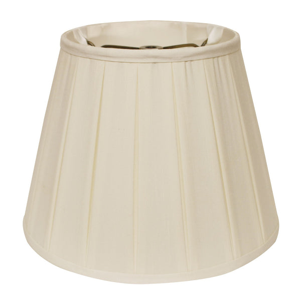 Homeroots 14" Ivory Slanted Crimped Box Shantung Lampshade  Shantung Silk 469847