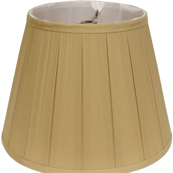 Homeroots 14" Primrose Slanted Crimped Box Shantung Lampshade  Shantung Silk 469848
