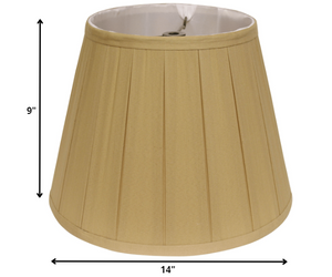 Homeroots 14" Primrose Slanted Crimped Box Shantung Lampshade  Shantung Silk 469848