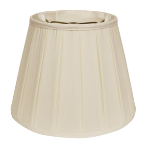 Homeroots 16" Ivory Slanted Crimped Box Shantung Lampshade  Shantung Silk 469849