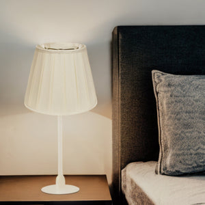 Homeroots 16" Ivory Slanted Crimped Box Shantung Lampshade  Shantung Silk 469849