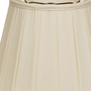 Homeroots 16" Ivory Slanted Crimped Box Shantung Lampshade  Shantung Silk 469849