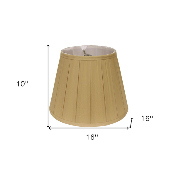 Homeroots 16" Primrose Slanted Crimped Box Shantung Lampshade  Shantung Silk 469850