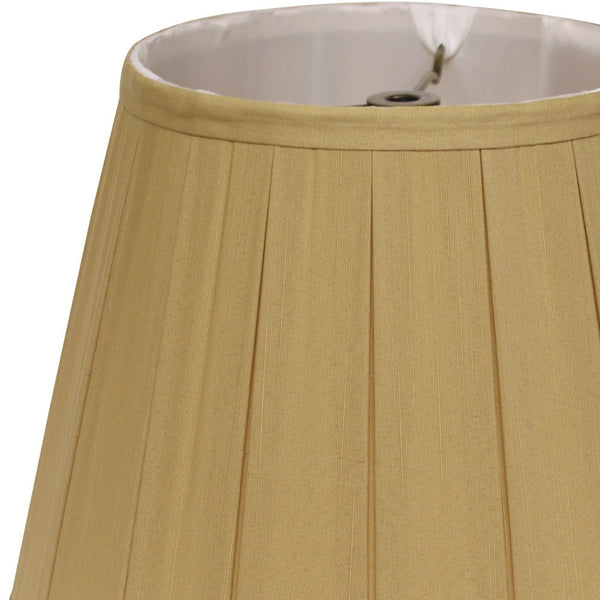 Homeroots 16" Primrose Slanted Crimped Box Shantung Lampshade  Shantung Silk 469850