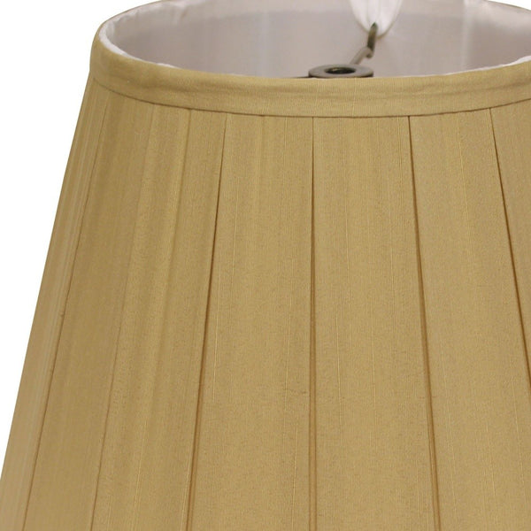Homeroots 16" Primrose Slanted Crimped Box Shantung Lampshade  Shantung Silk 469850