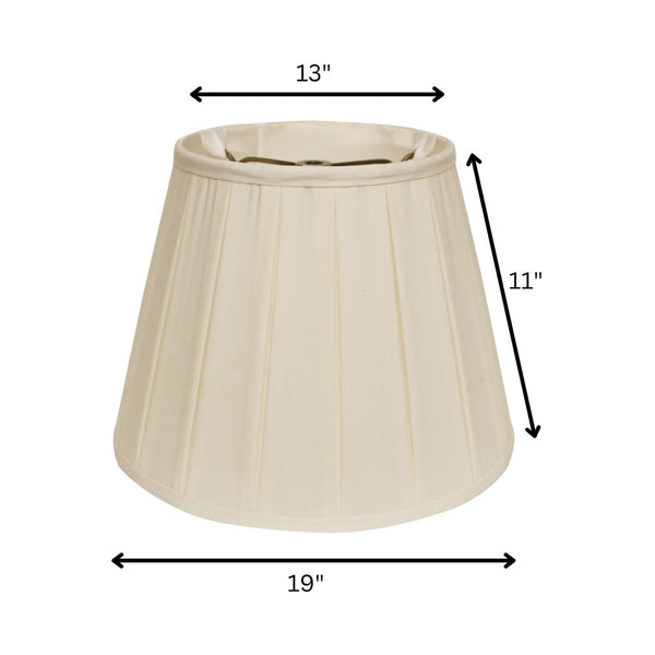 HomeRoots Ivory Shantung Silk Empire Lamp Shade - Timeless Elegance for Ambient Lighting in Any Room 469853