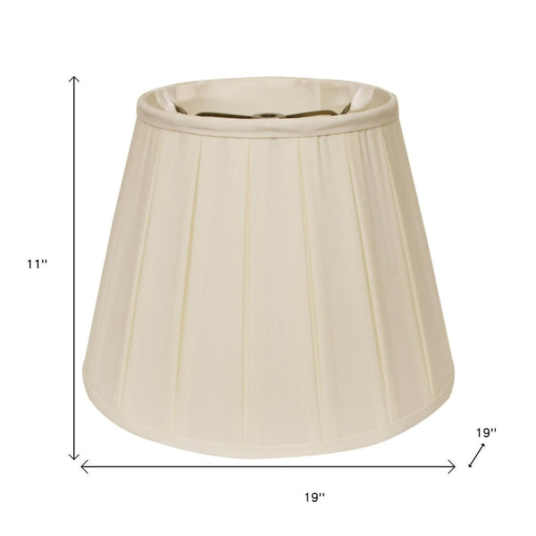 HomeRoots Ivory Shantung Silk Empire Lamp Shade - Timeless Elegance for Ambient Lighting in Any Room 469853