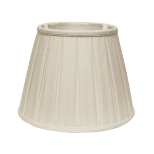 Homeroots 12" White Slanted Linen Lampshade With Box Pleat  Linen 469857