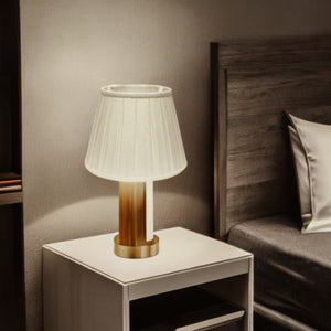 Homeroots 12" White Slanted Linen Lampshade With Box Pleat  Linen 469857