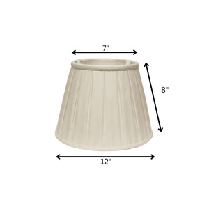 HomeRoots White Linen Pleated Empire Lamp Shade - Timeless Elegance for Ambient Lighting in Any Room 469857