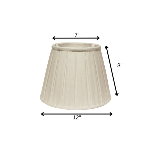 HomeRoots White Linen Pleated Empire Lamp Shade - Timeless Elegance for Ambient Lighting in Any Room 469857