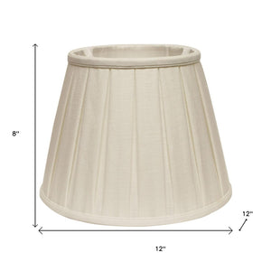 HomeRoots White Linen Pleated Empire Lamp Shade - Timeless Elegance for Ambient Lighting in Any Room 469857