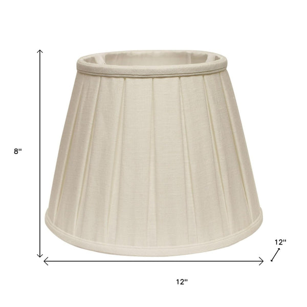 HomeRoots White Linen Pleated Empire Lamp Shade - Timeless Elegance for Ambient Lighting in Any Room 469857