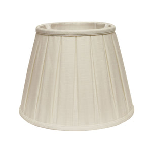 Homeroots 12" White Slanted Linen Lampshade With Box Pleat  Linen 469857
