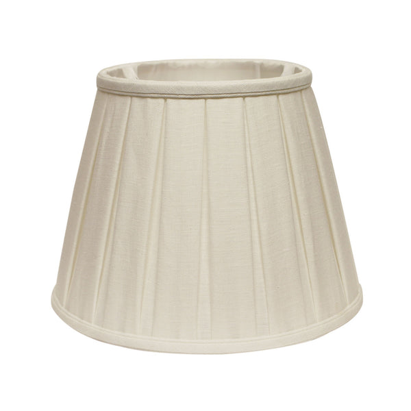 Homeroots 12" White Slanted Linen Lampshade With Box Pleat  Linen 469857