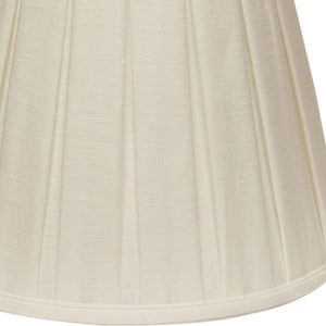 Homeroots 12" White Slanted Linen Lampshade With Box Pleat  Linen 469857